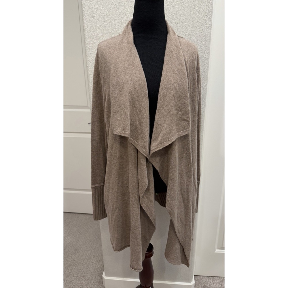 Skull Cashmere Open Long Lines Cardigan Sweater Beige L Wool & Cashmere Blend